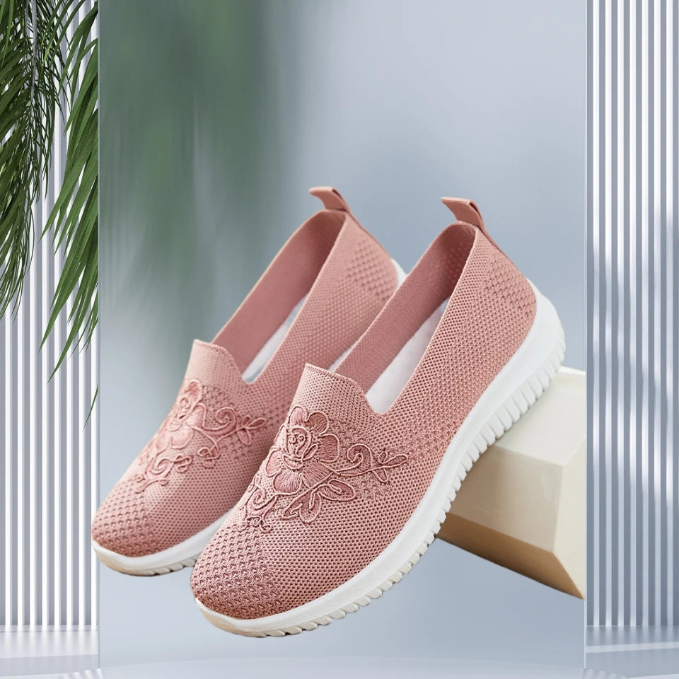 Womens Breathable Mesh Flats Slip On Casual Loafers Lightweight