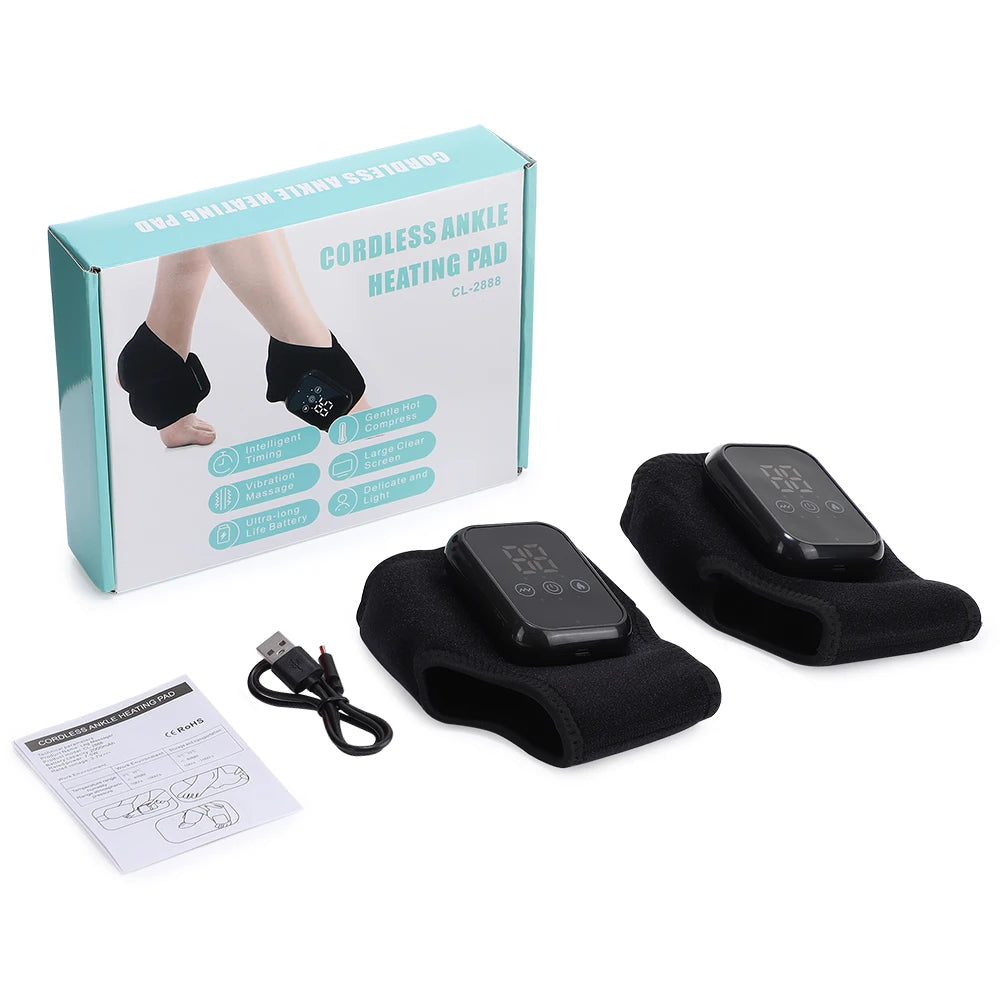 PastSky Electric Heating Ankle Guard 3 Levels Hot Compress Massager