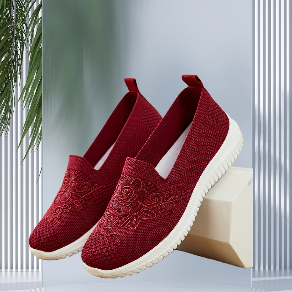Womens Breathable Mesh Flats Slip On Casual Loafers Lightweight