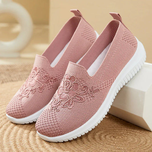 Womens Breathable Mesh Flats Slip On Casual Loafers Lightweight