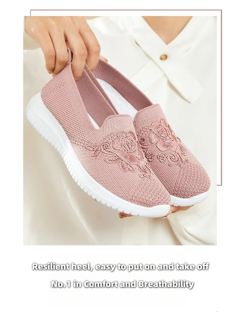 Womens Breathable Mesh Flats Slip On Casual Loafers Lightweight