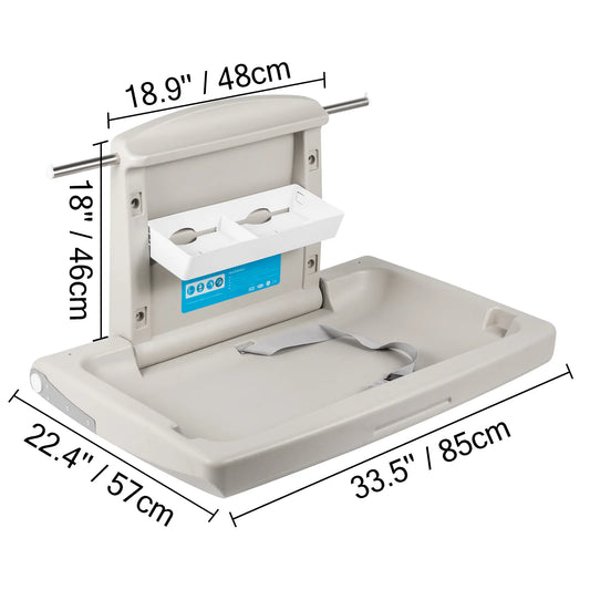 SucceBuy Wall Mounted Baby Changing Station For Commercial Restrooms