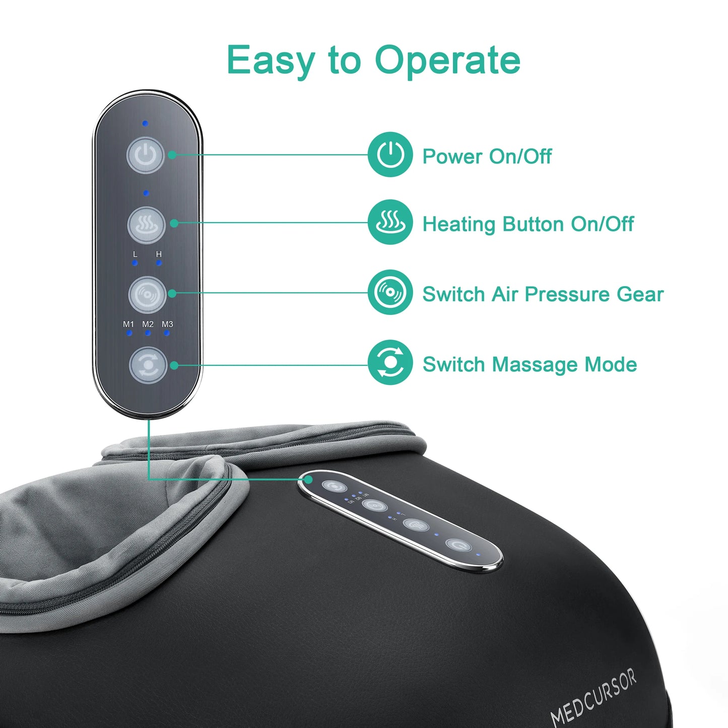 Medcursor Shiatsu Foot Massager With Heat Roller For Pain Relief And Relaxation