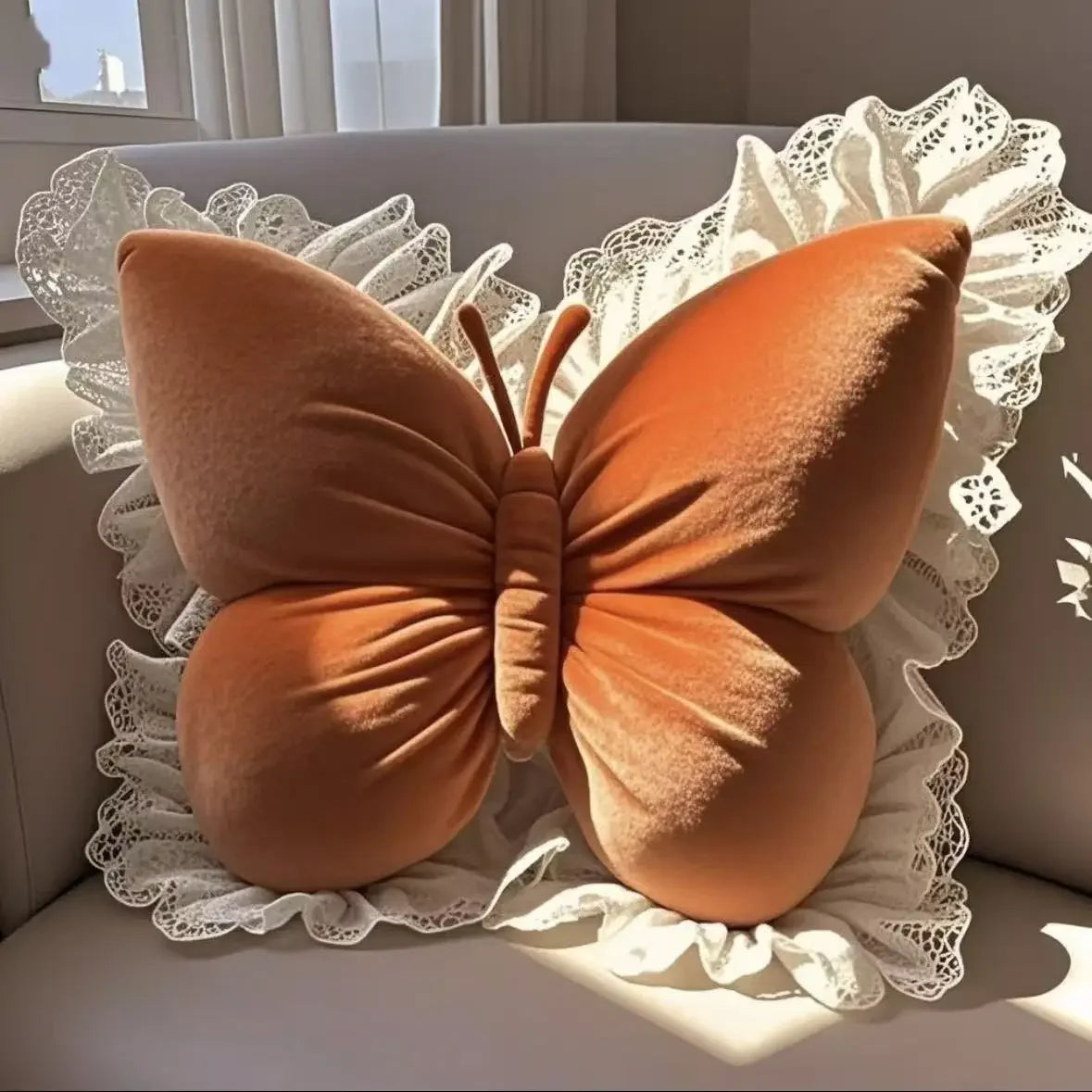 NONECN Princess Butterfly Office Pillow Cushion for Home Car Travel