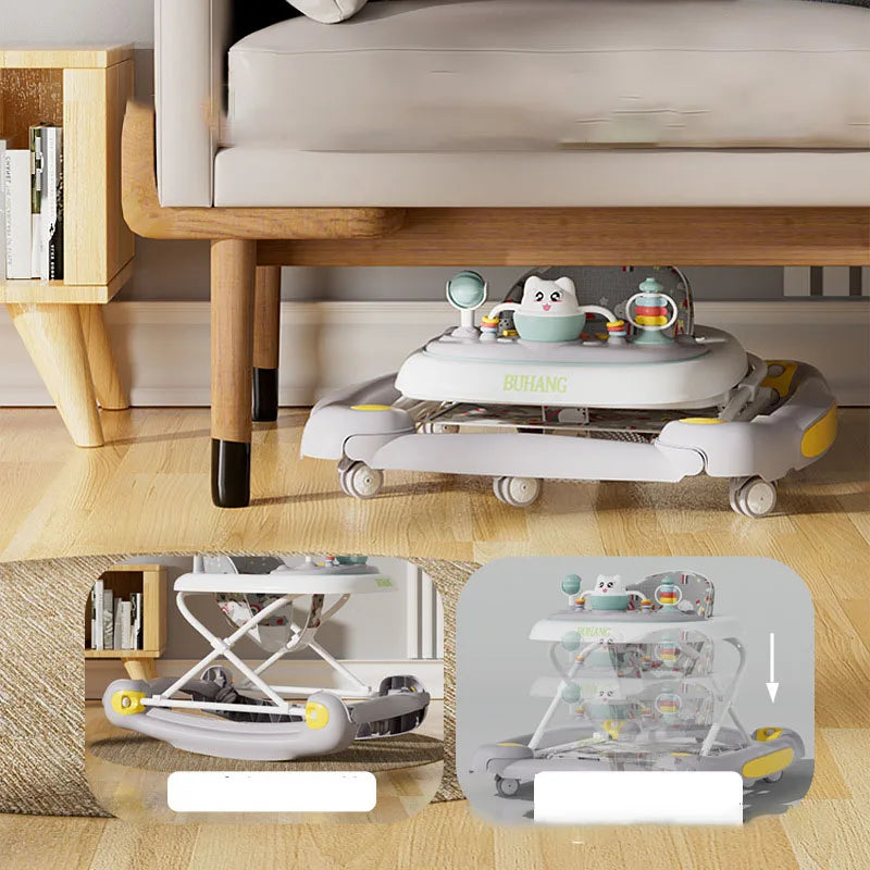 Multi Functional Baby Walker With Awning Anti-Rollover