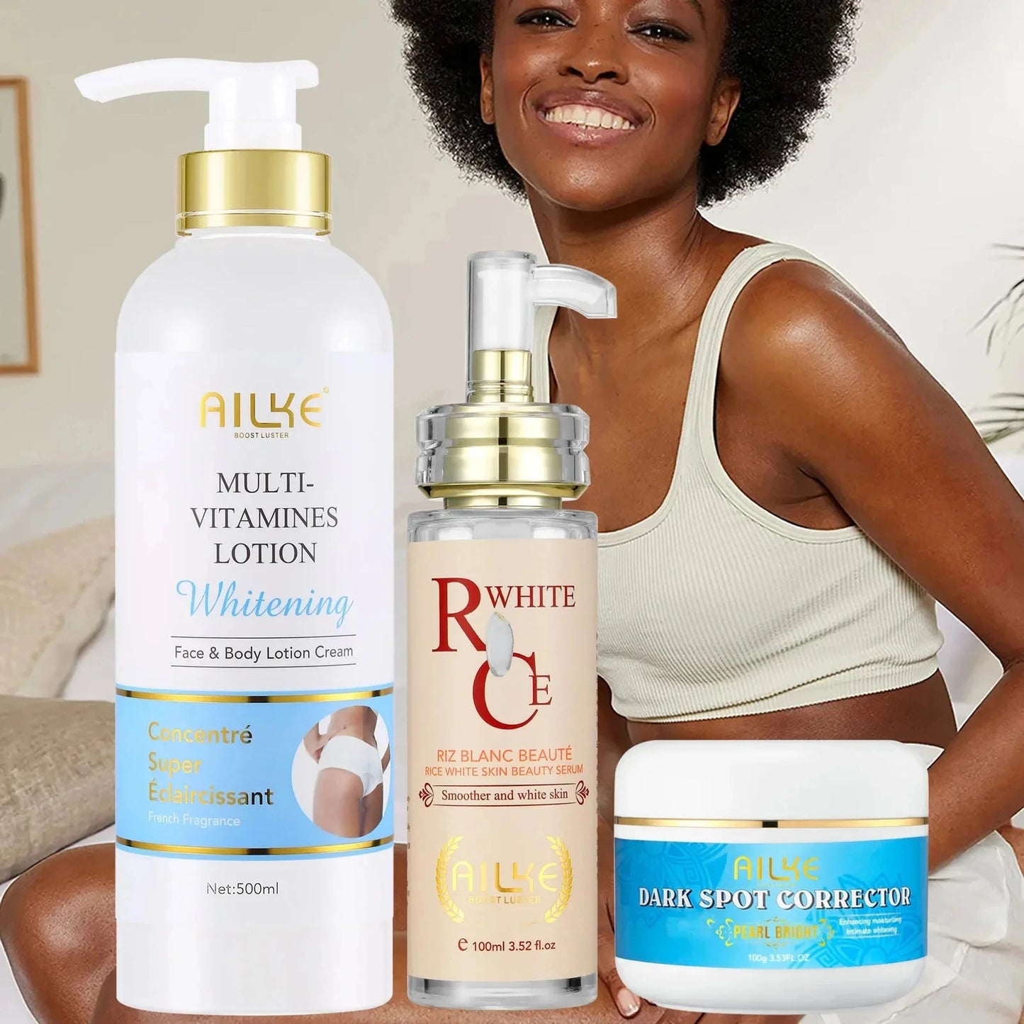 AILKE Natural Vitamin Skin Care Kit Whitening For Even Tone