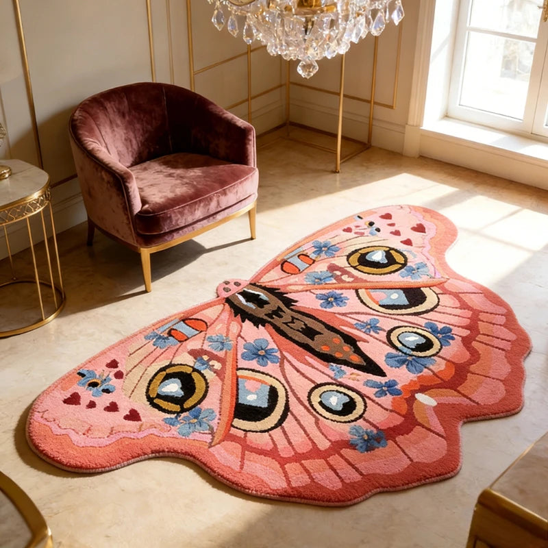 NONED Butterfly Plush Floor Rug For Living Room And Bedroom Decor