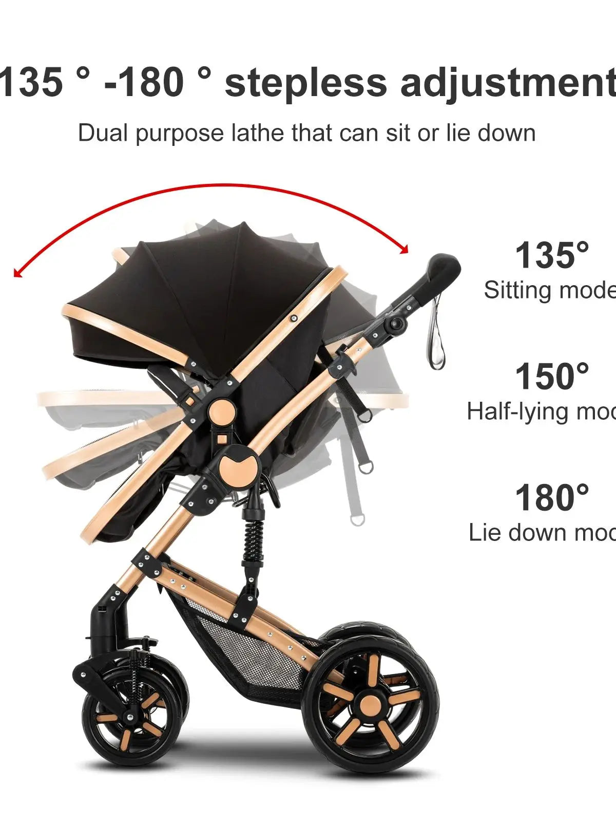 Baby Stroller 2 In 1 Foldable Portable Pushchair Carriage