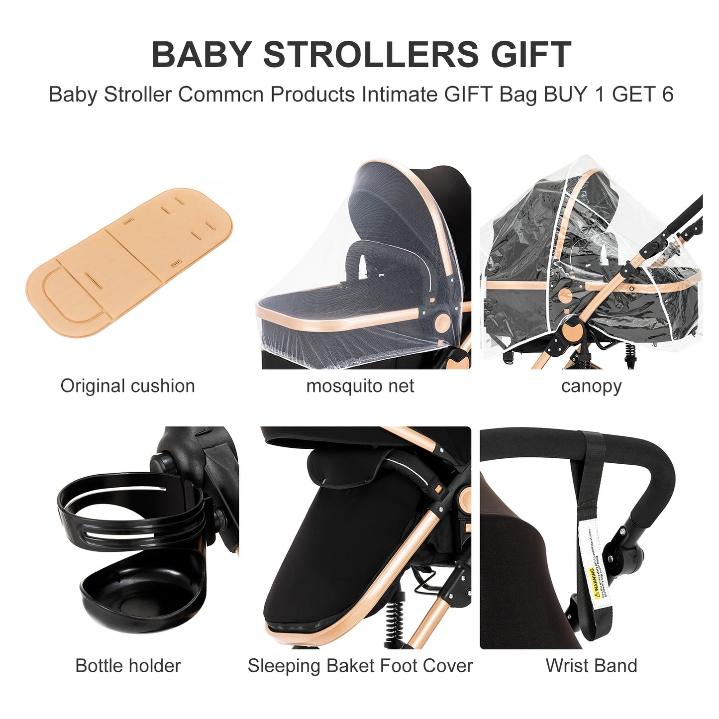 Baby Stroller 2 In 1 Foldable Portable Pushchair Carriage