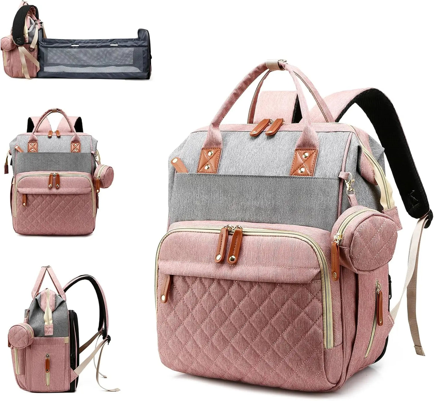 Waterproof Diaper Backpack With USB Port And Changing Pad Travel