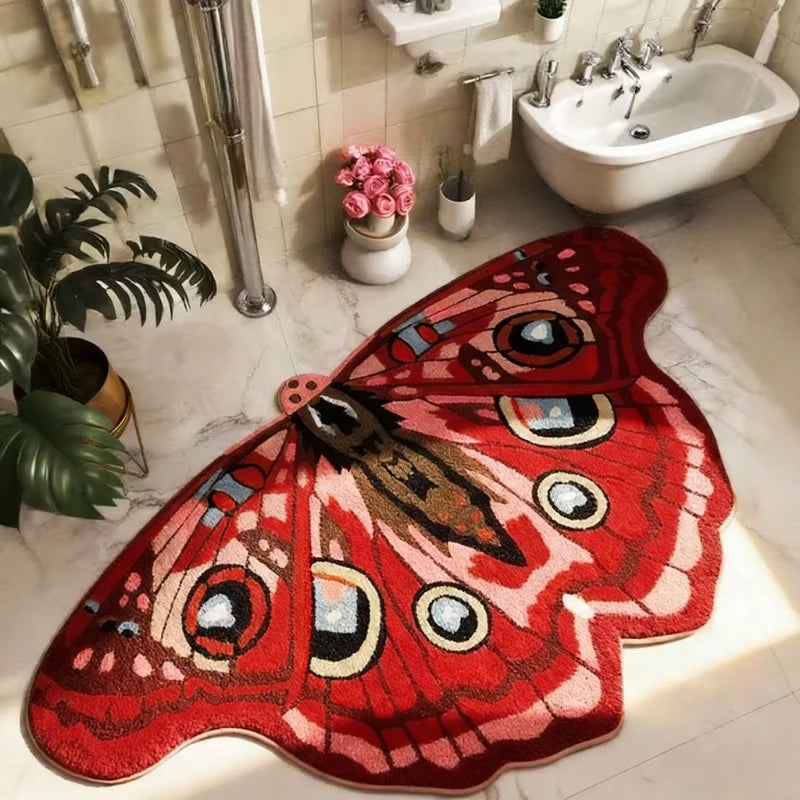 NONED Butterfly Plush Floor Rug For Living Room And Bedroom Decor