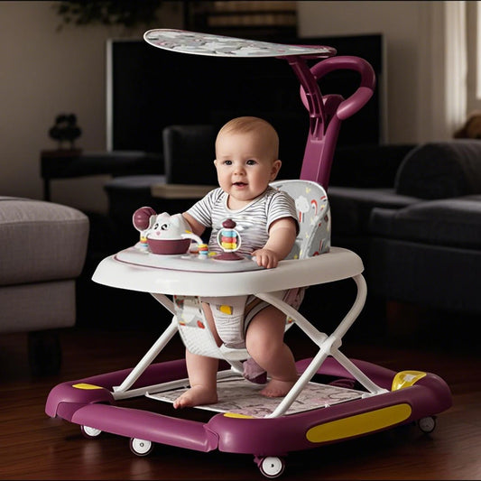 Multi Functional Baby Walker With Awning Anti-Rollover