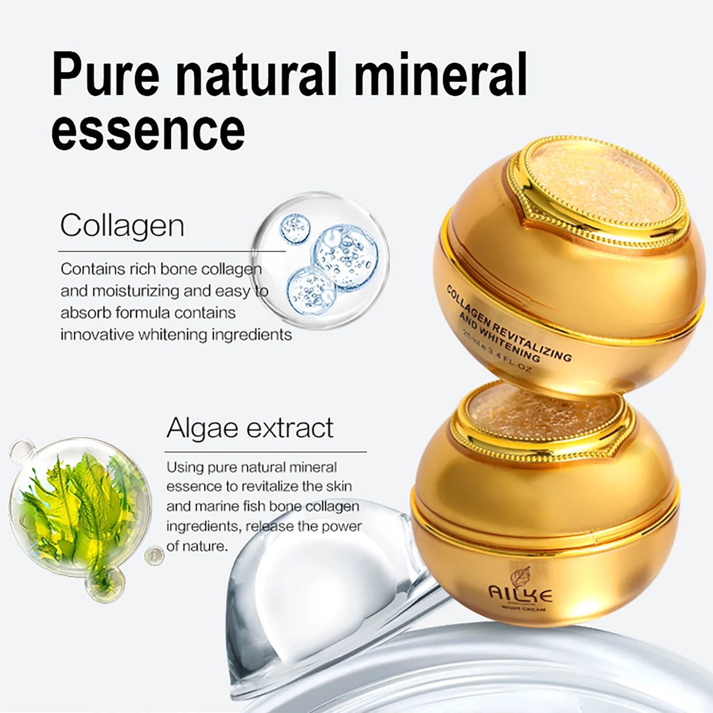 AILKE Whitening Cream With Collagen For Dark Spots Wrinkles Freckles