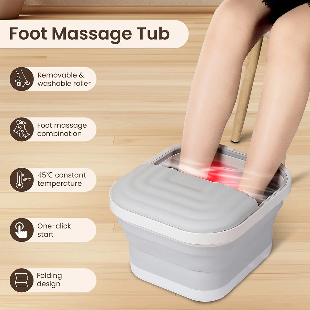 Foreverlily Portable Thermostatic Foot Massage Tub Foldable