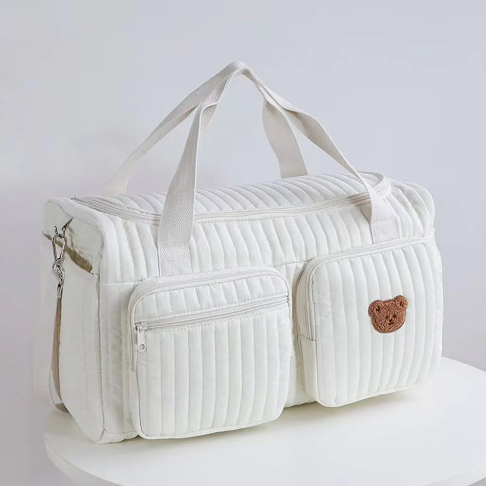Quilted Baby Diaper Bag Large Capacity Weekender Travel Bag