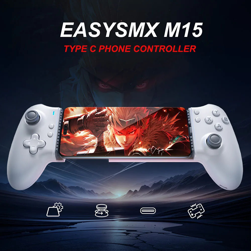 EasySMX M15 Type C Mobile Phone Controller Compatible with Android/iOS Phone/Xbox Game Pass/xCloud Cloud Gaming, Hall Effect