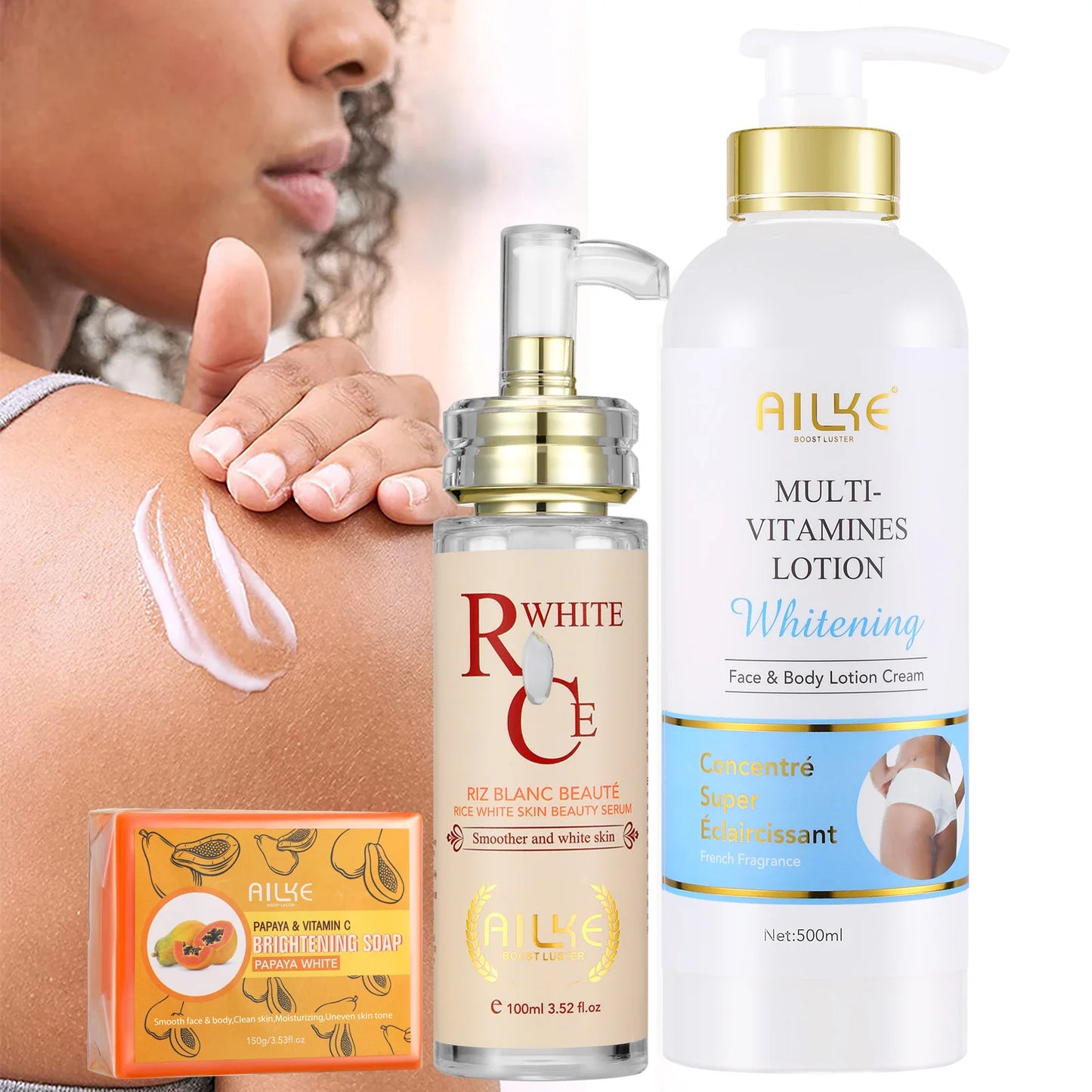 AILKE Natural Vitamin Skin Care Kit Whitening For Even Tone