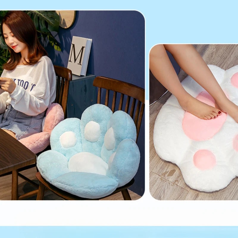 NONECN Cat Paw Shape Chair Cushion Plush Seat Pad Pillow
