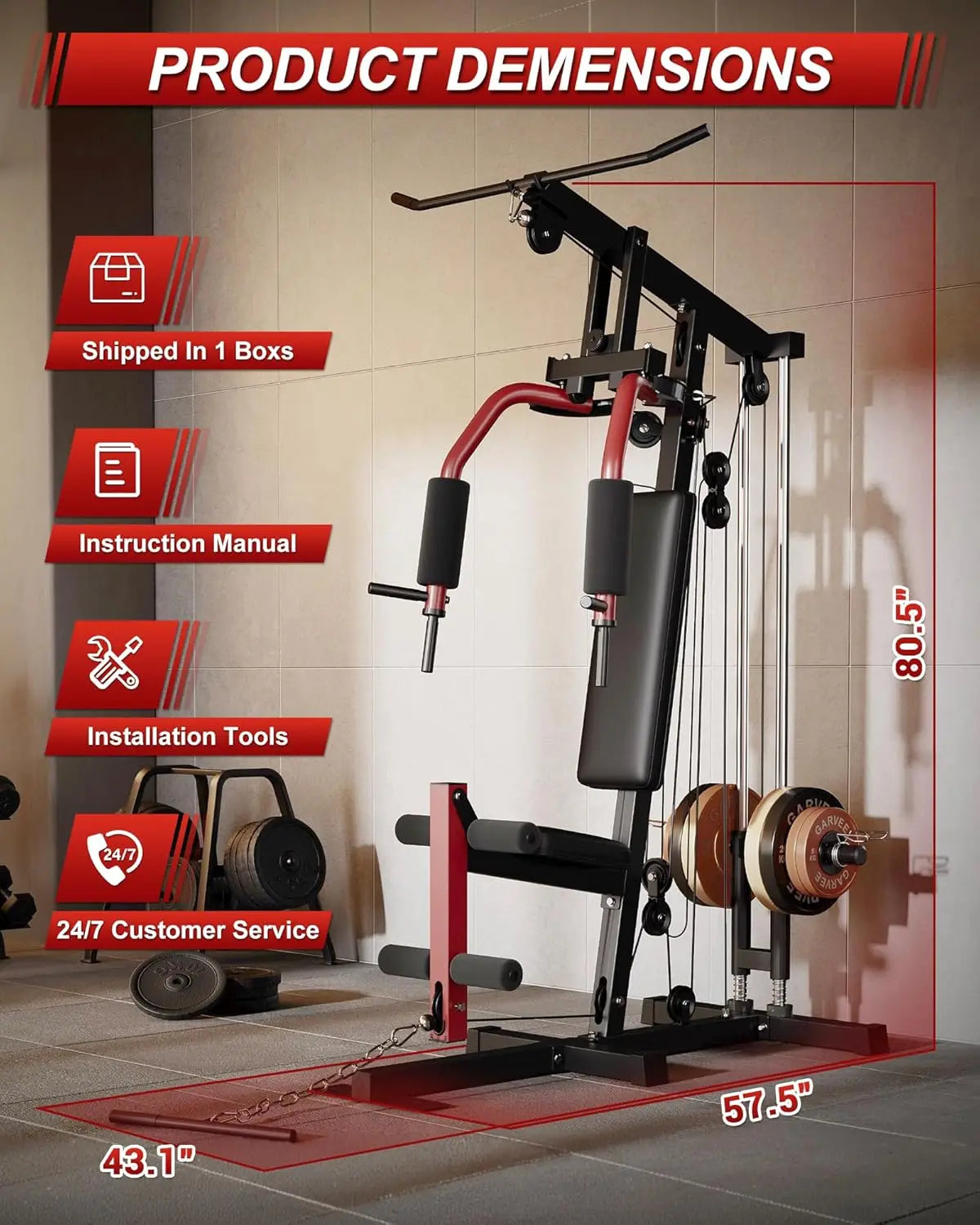 HiMISS All In One Home Gym Machine For Body Strength