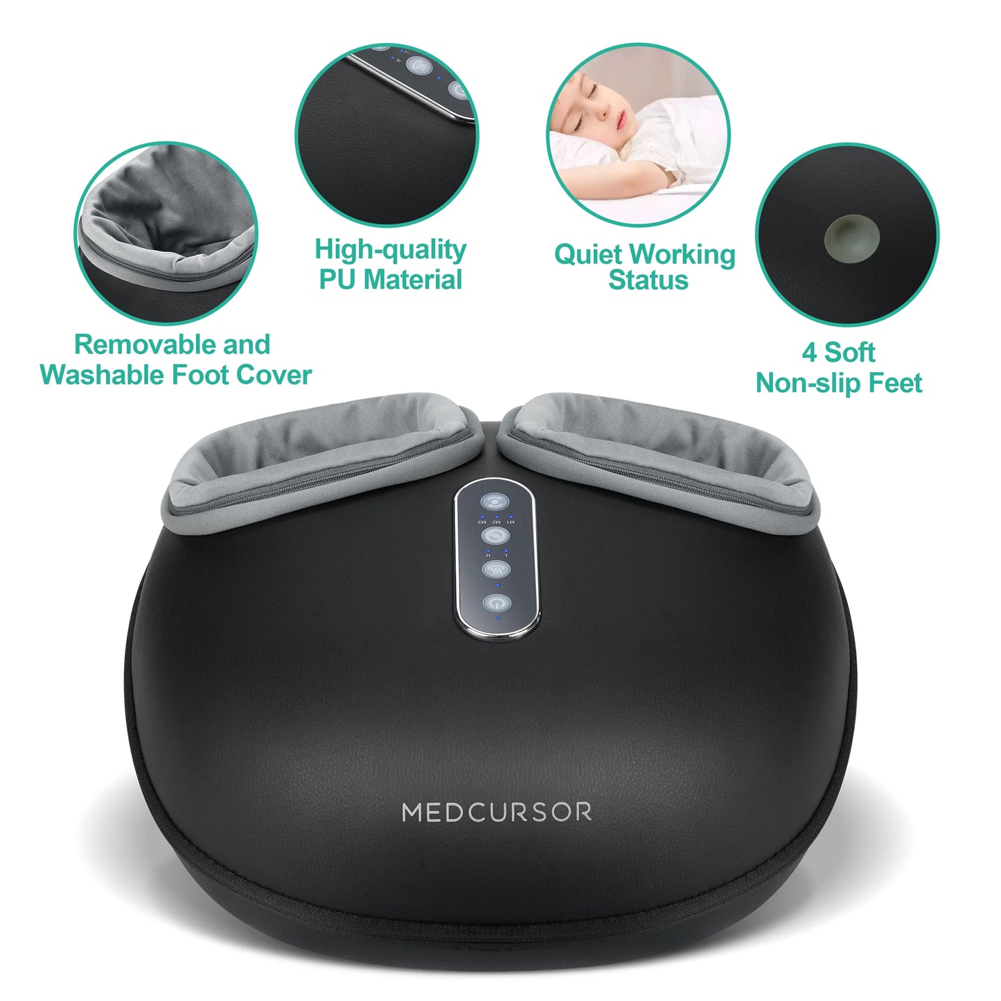 Medcursor Shiatsu Foot Massager With Heat Roller For Pain Relief And Relaxation