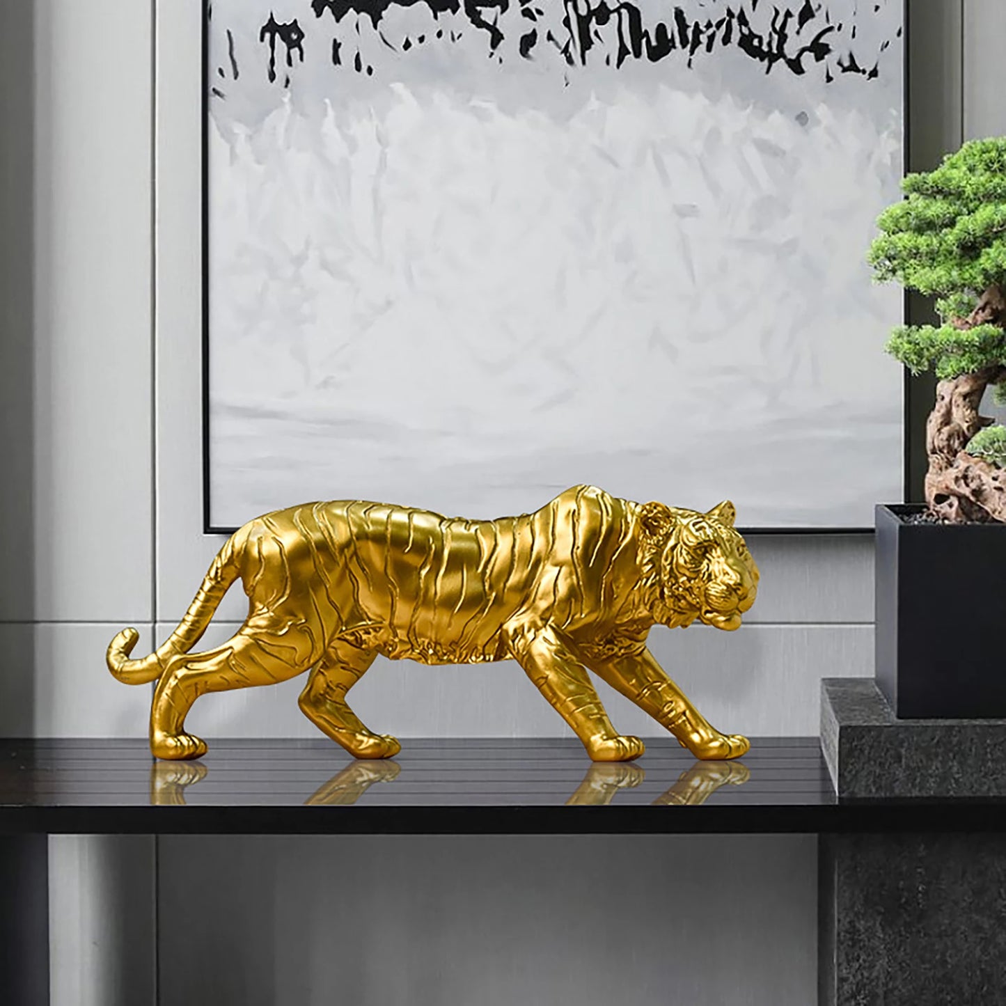 Shunmaii Resin Tiger Figurine Modern Home Decor Sculpture