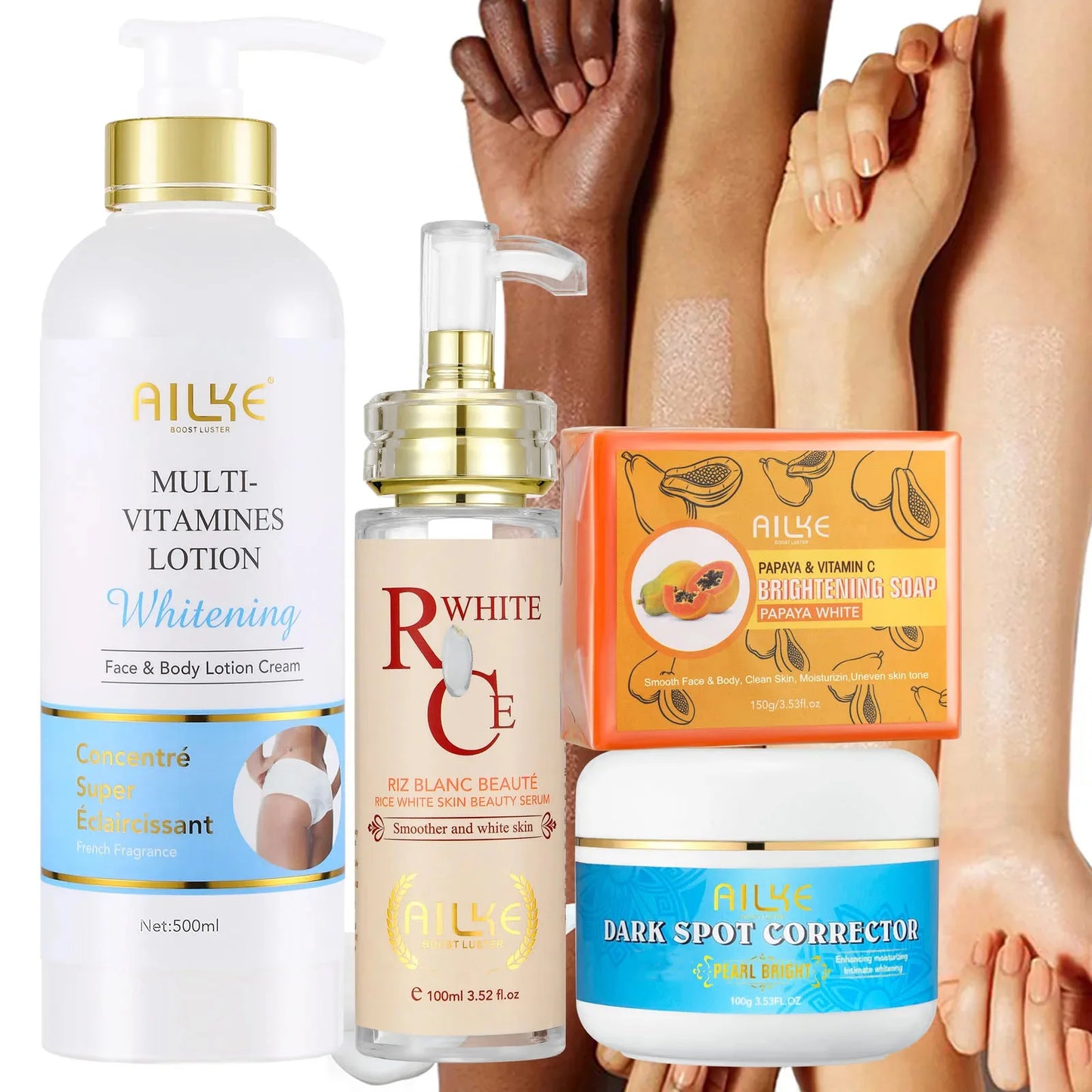 AILKE Natural Vitamin Skin Care Kit Whitening For Even Tone