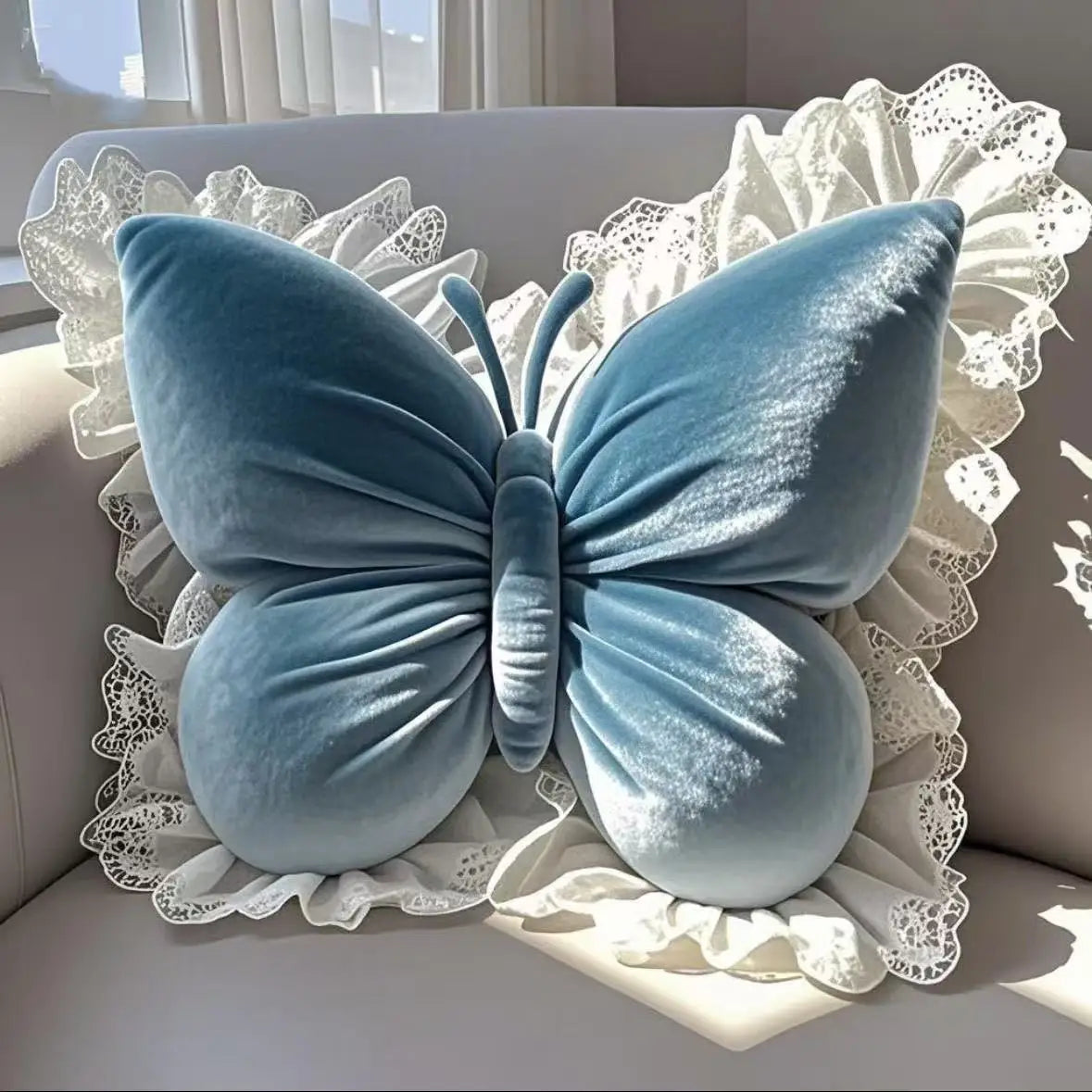 NONECN Princess Butterfly Office Pillow Cushion for Home Car Travel