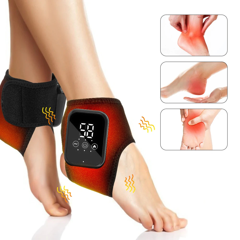 PastSky Electric Heating Ankle Guard 3 Levels Hot Compress Massager