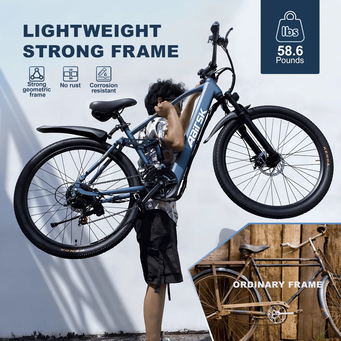 Electric Bike for Adults with Peak 750W Brushless Motor,40Miles 25MPH Commuting Electric Mountain Bike,26"/24'' Tires