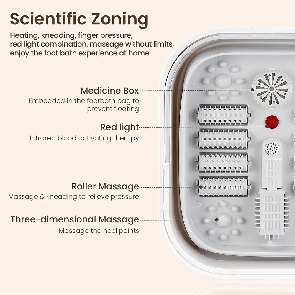 Foreverlily Portable Thermostatic Foot Massage Tub Foldable