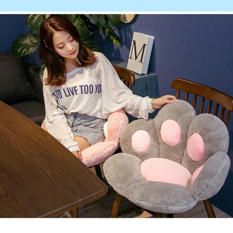 NONECN Cat Paw Shape Chair Cushion Plush Seat Pad Pillow
