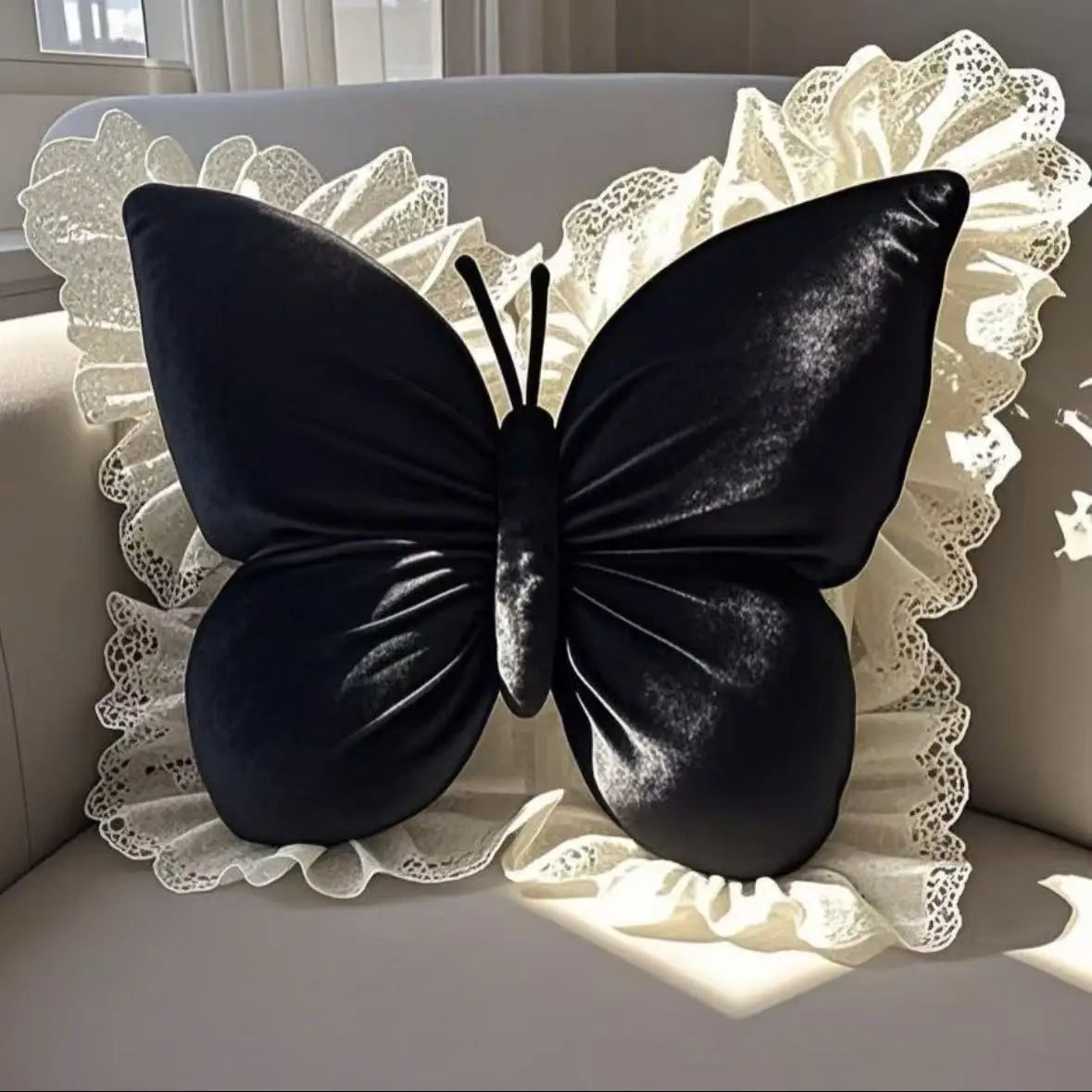 NONECN Princess Butterfly Office Pillow Cushion for Home Car Travel