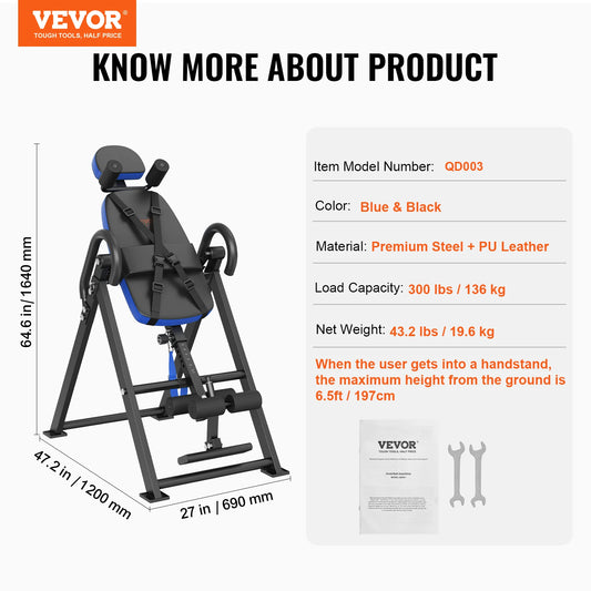 SucceBuy Inversion Table Heavy Duty Decompression Back Stretcher Machine