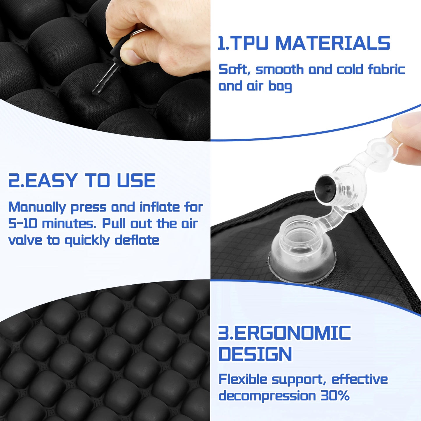 Willstar 3D Air Cell Seat Cushion Travel High Rebound