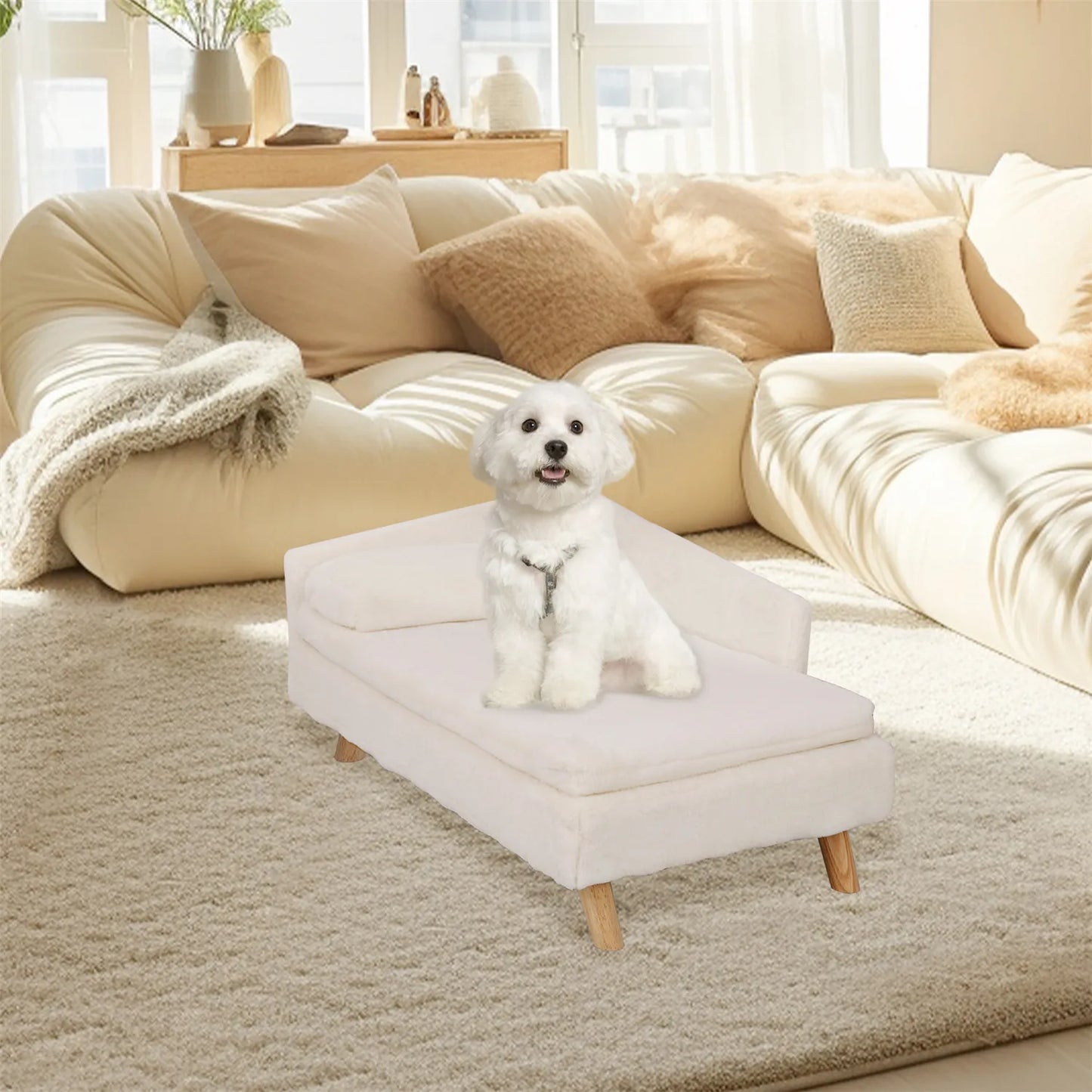 BINGOPAW Elevated Pet Bed Nordic Stool With Cozy Pad Waterproof