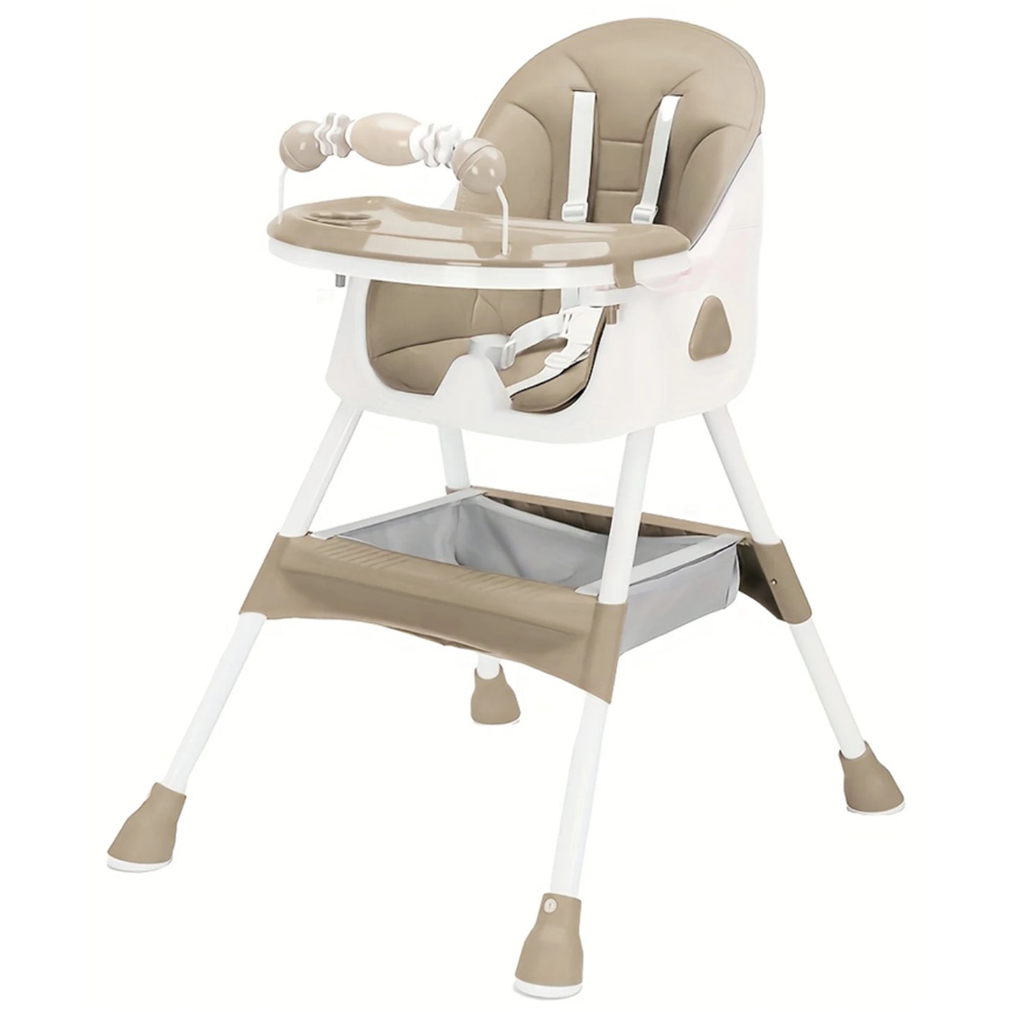 PIORLADO Folding Baby High Chair With Antislip Pad Toy Rack