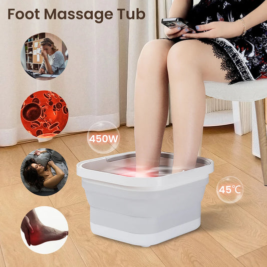 Foreverlily Portable Thermostatic Foot Massage Tub Foldable