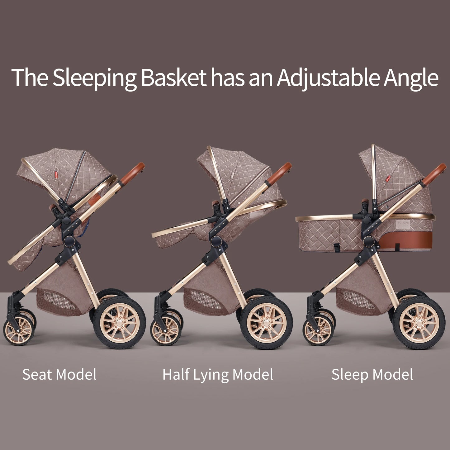 3 In 1 Luxury Pram High Landscape Stroller Reversible Seat