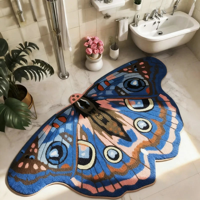 NONED Butterfly Plush Floor Rug For Living Room And Bedroom Decor