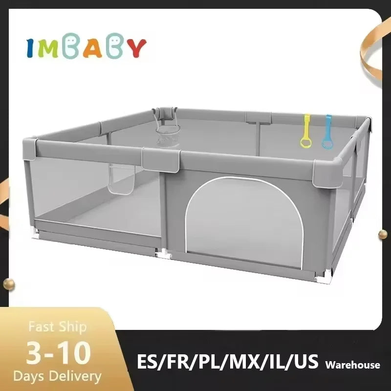 IMBABY Baby Playpen Playground With Ball Box And Safety Fence