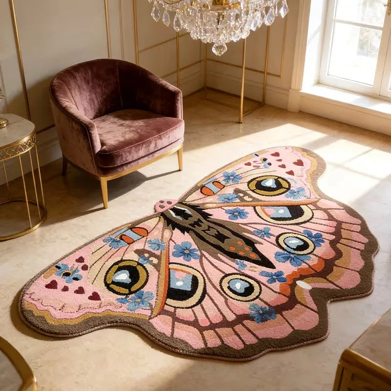 NONED Butterfly Plush Floor Rug For Living Room And Bedroom Decor